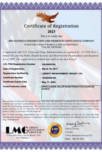 MECOFOOD - FDA Certificate - 2023